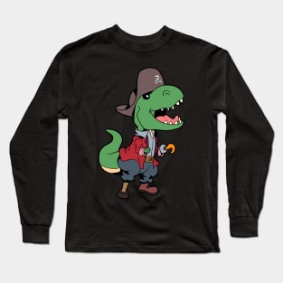 Captain TREX - Pirate Dinosaur Long Sleeve T-Shirt